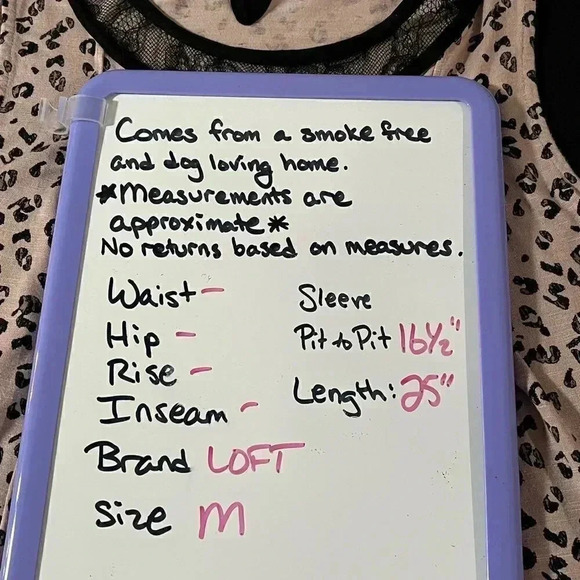 LOFT size M EUC leopard tank with lace accent - Picture 7 of 8